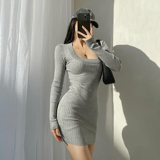 Women's French Slim Knitted Dress