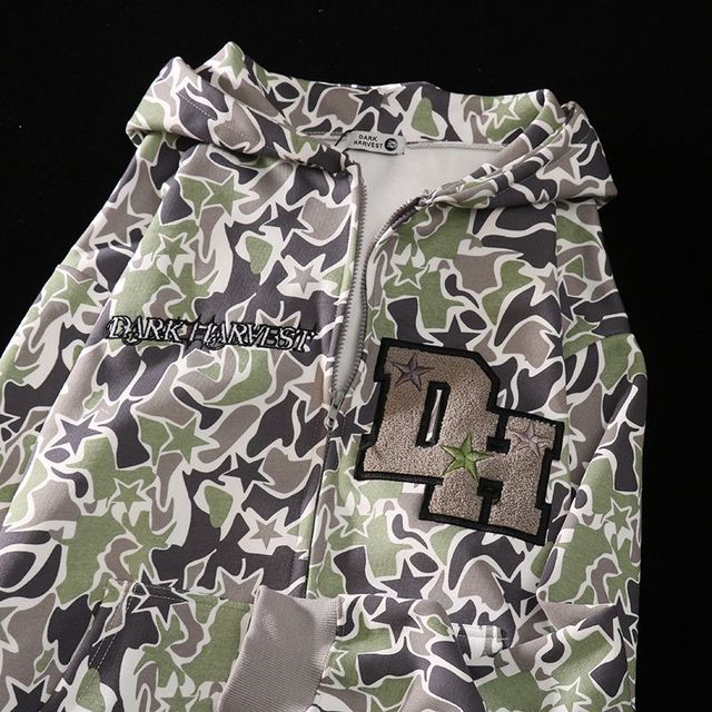 Camouflage Zip Up Hoodie
