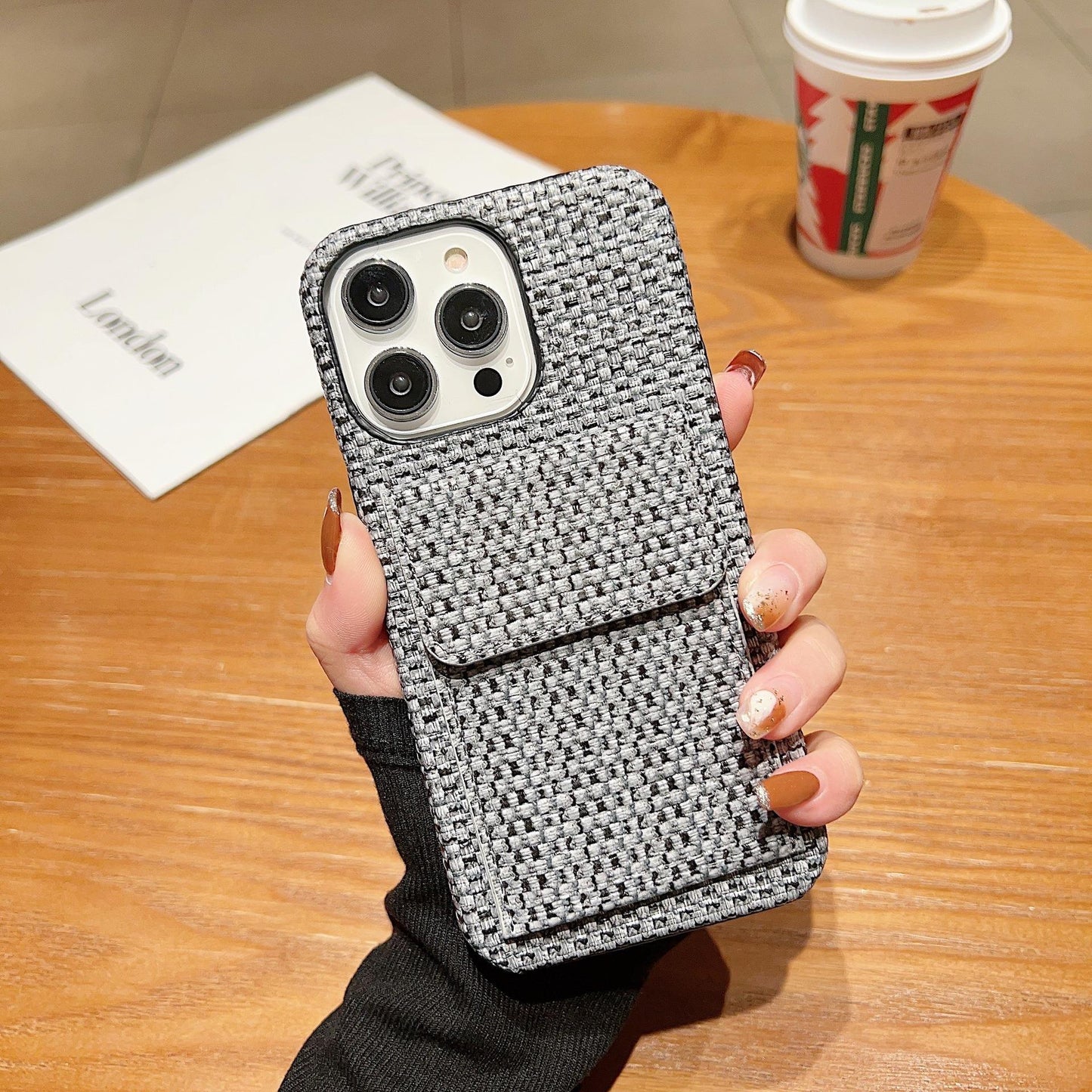 Phone Case Woven Card Leather