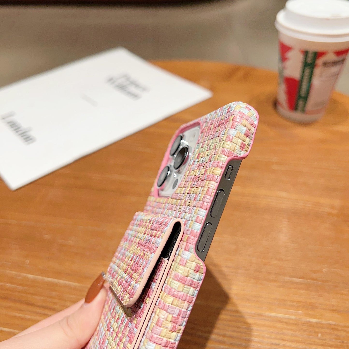 Phone Case Woven Card Leather