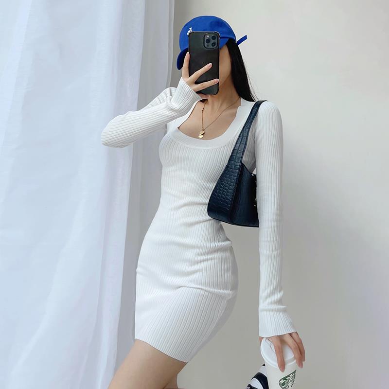 Women's French Slim Knitted Dress