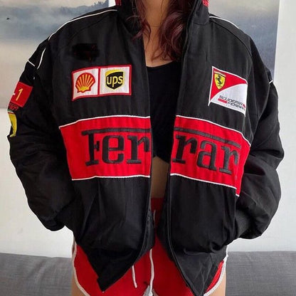 Embroidery Long Sleeve Racing Jacket