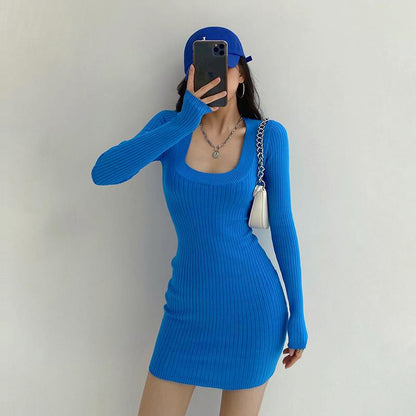 Women's French Slim Knitted Dress